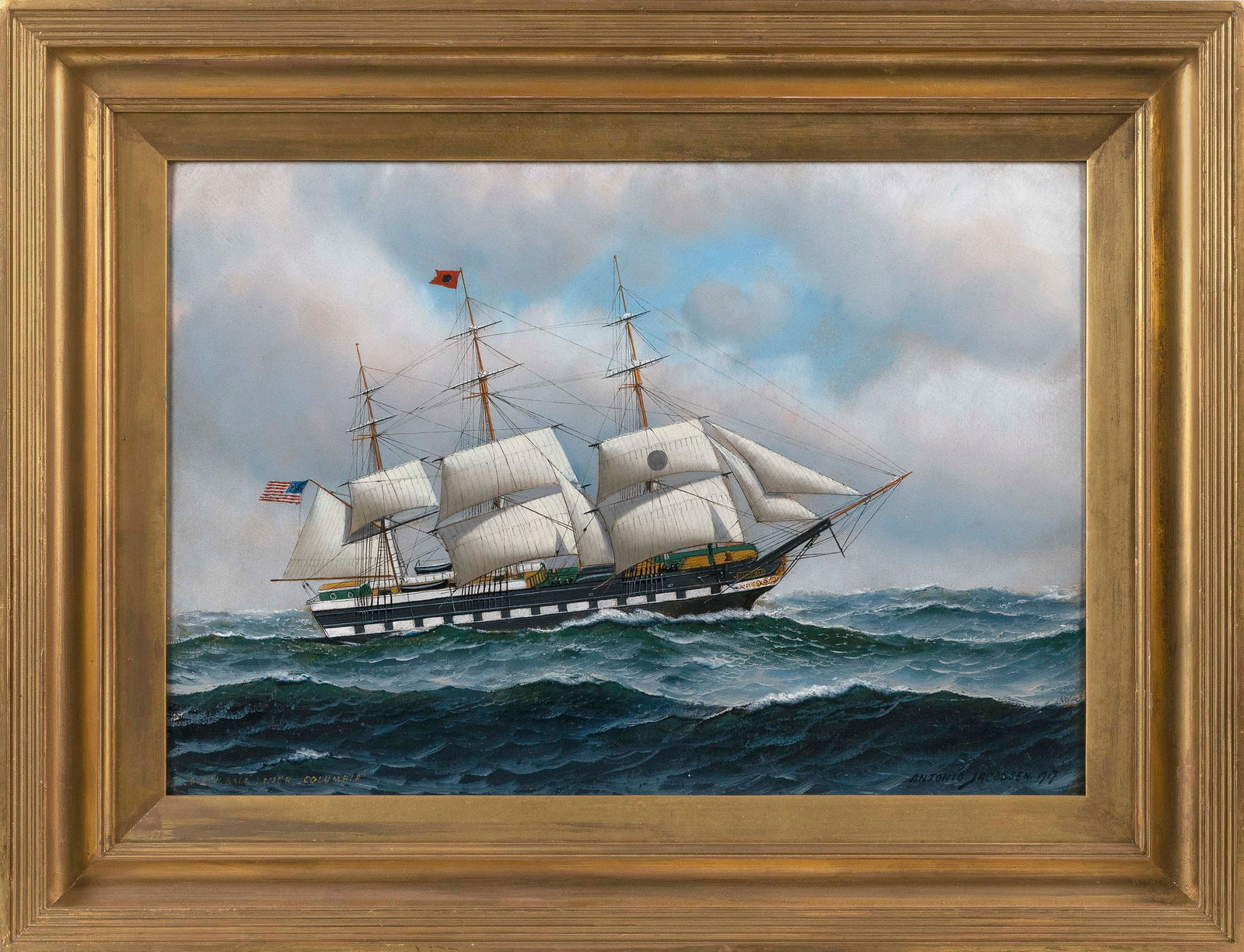 ANTONIO NICOLO GASPARO JACOBSEN (New York/New Jersey/Denmark, 1850-1921), "Black Ball Liner (1 of 3)