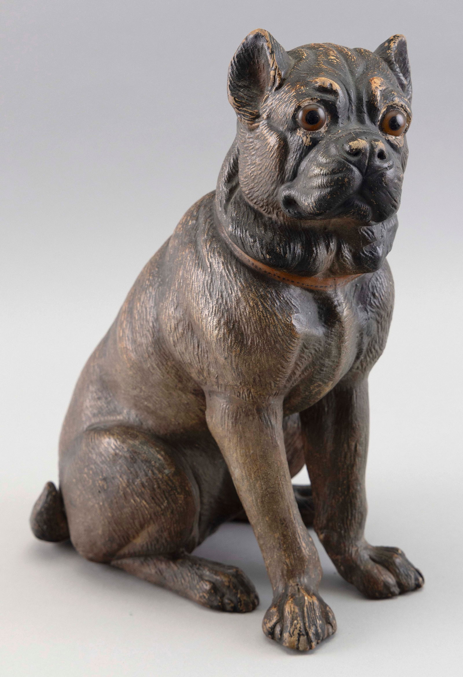 AUSTRIAN TERRACOTTA PUG Early 20th Century Height 11". (1 of 3)
