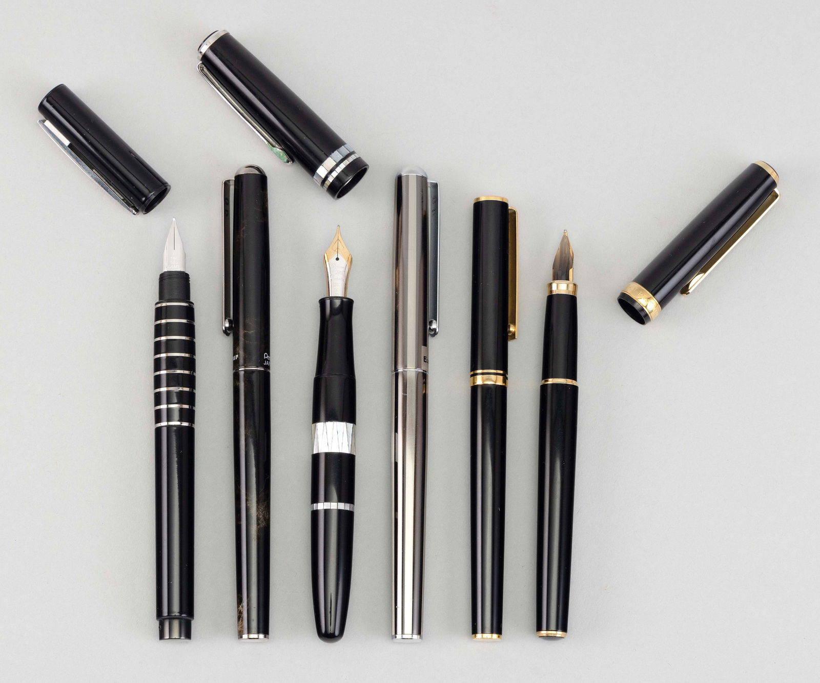 SIX ASSORTED PENS Lengths approx. 5.5". (1 of 1)