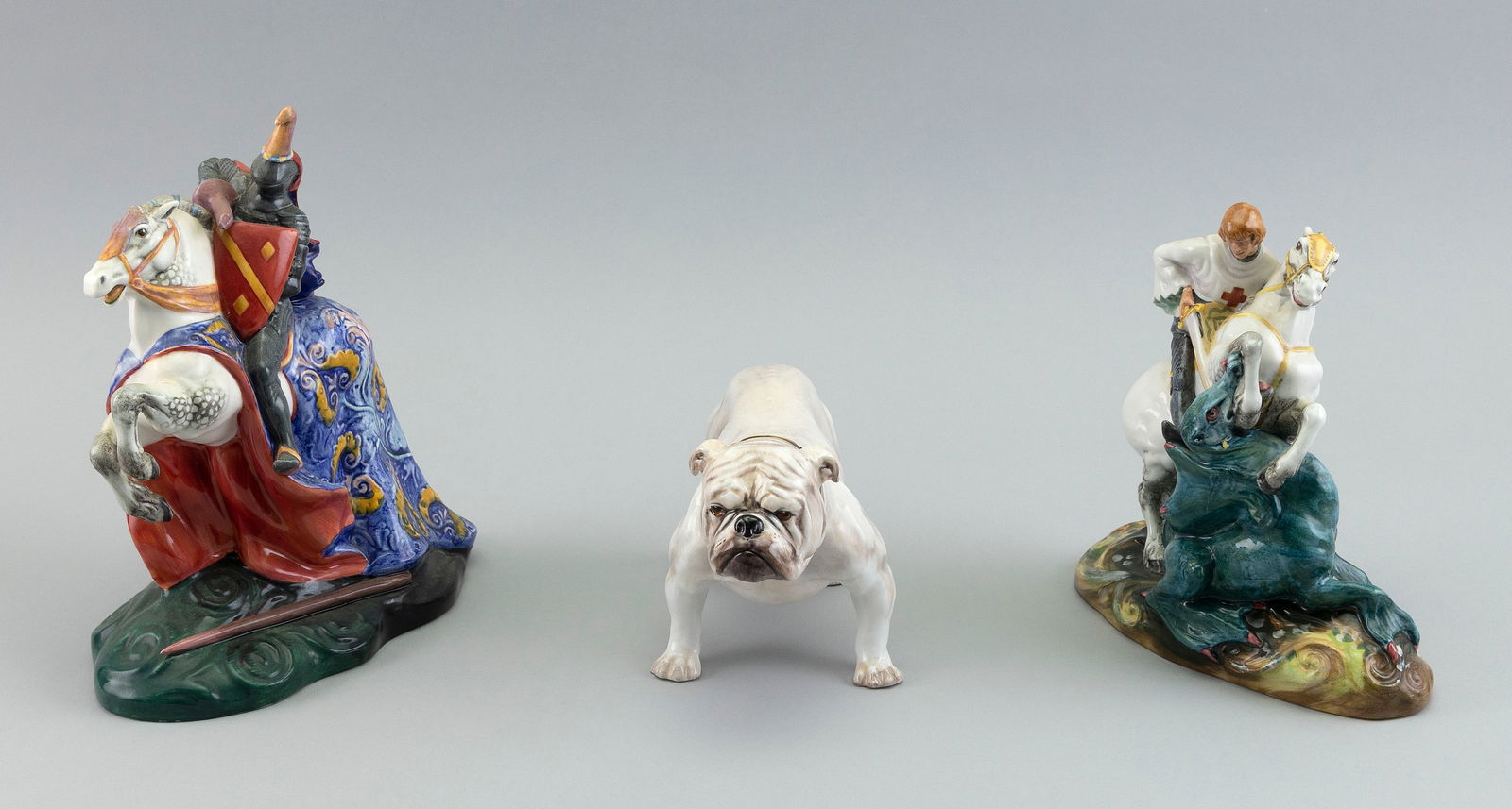 THREE ROYAL DOULTON FIGURES 20th Century Heights from 4.5" to 9". (1 of 3)