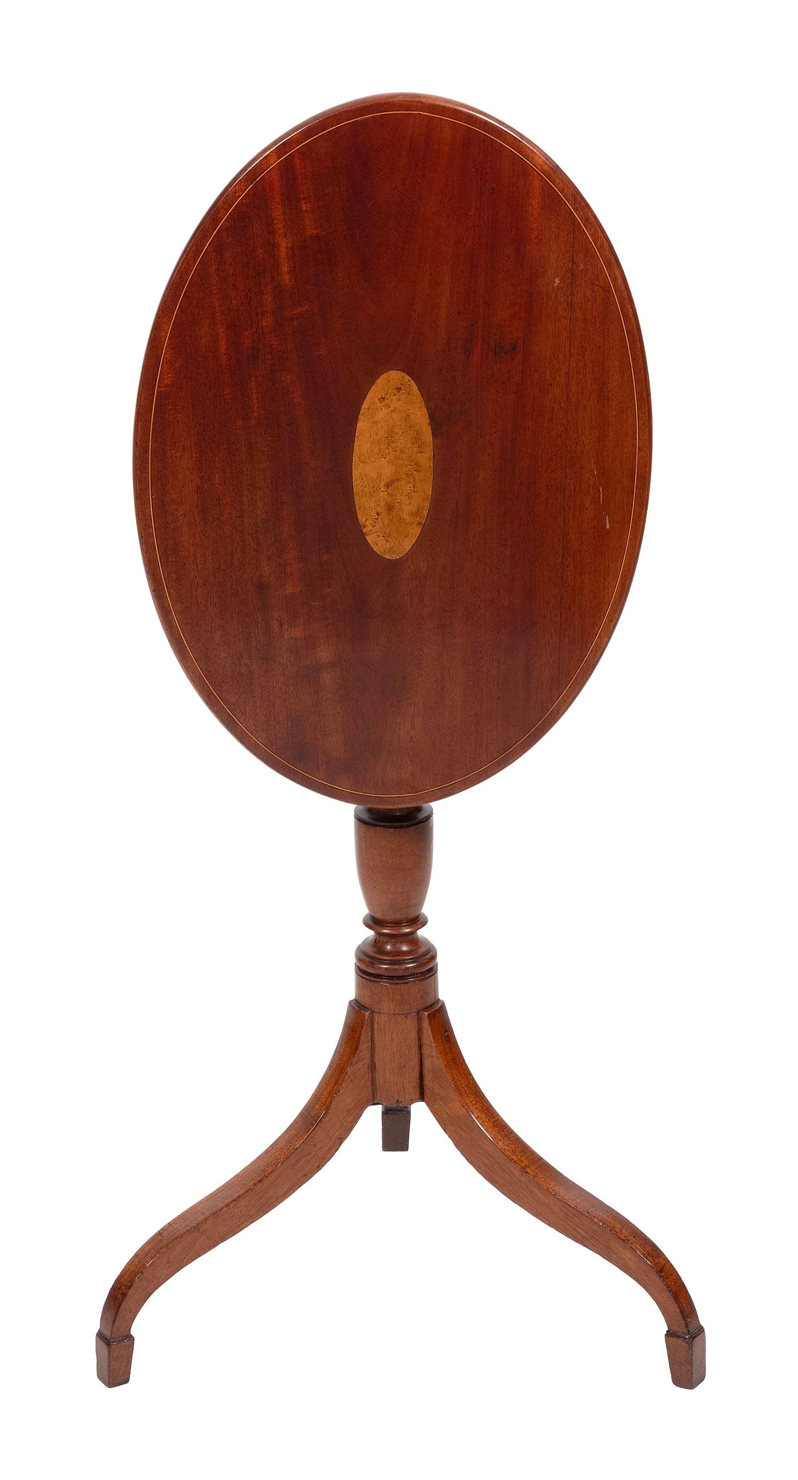 QUEEN ANNE TILT-TOP CANDLESTAND 19th Century Height 28.5". Top 22.5" x 15". (1 of 2)