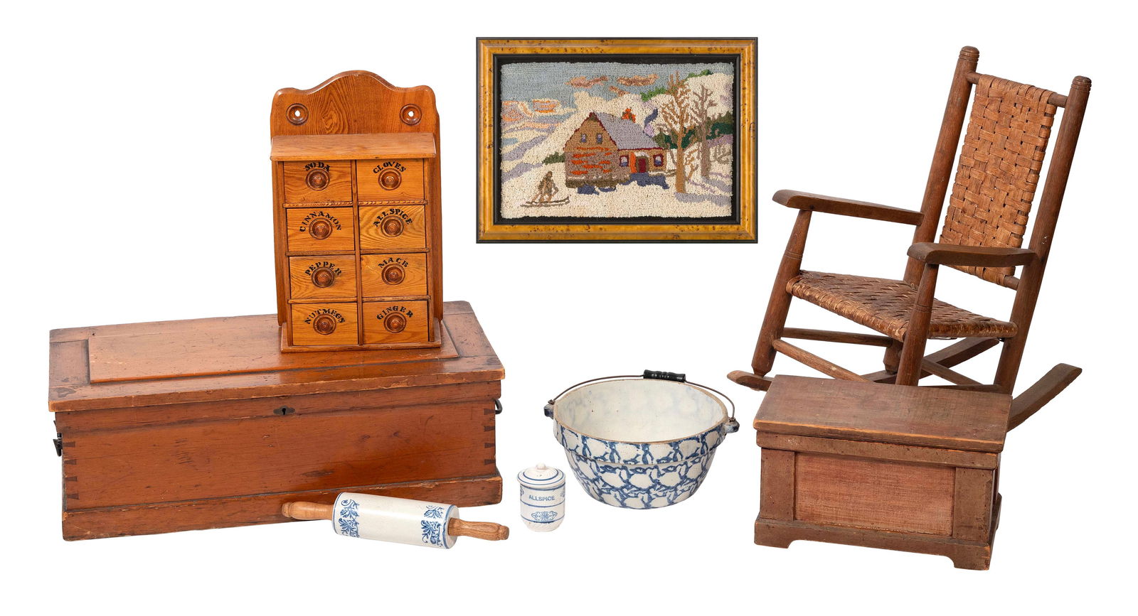 COLLECTION OF COUNTRY FURNITURE AND AMERICANA 19th/20th Century Heights from 3" to 26". (1 of 4)