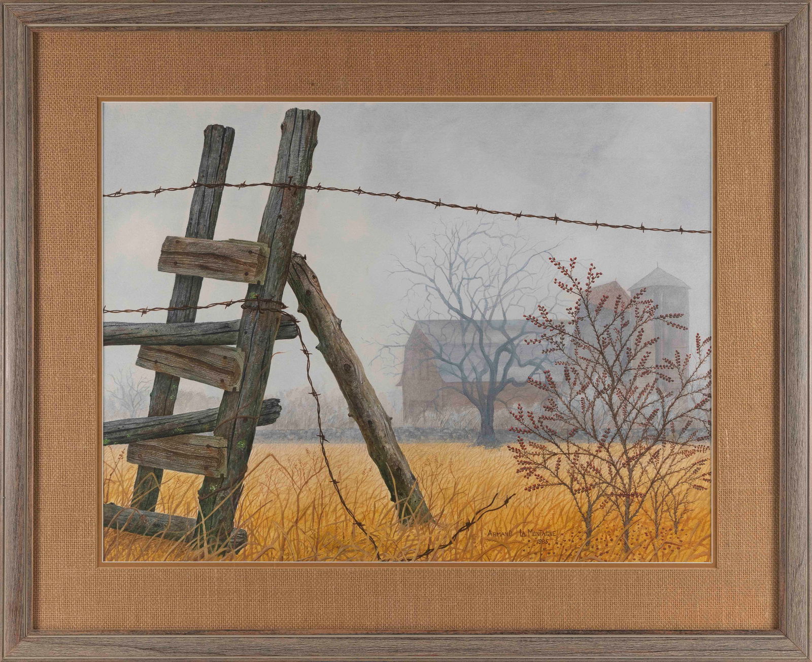 ARMAND M. LAMONTAGNE (Rhode Island, 1939-), "Barway"., Watercolor on paper, 22" x 28" sight. Framed (1 of 2)