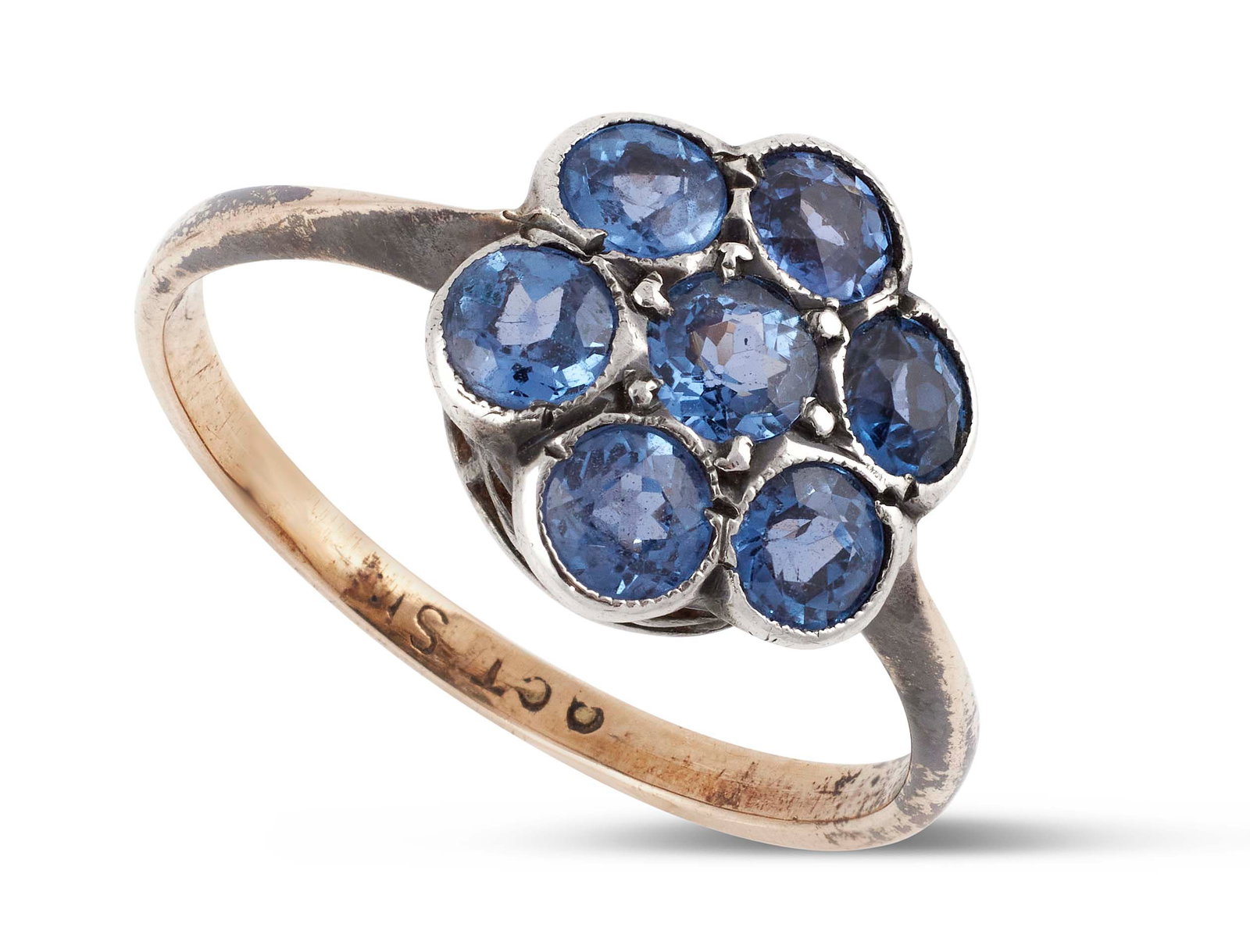 9KT GOLD, SILVER AND SAPPHIRE RING Approx. 0.85 total dwt. (1 of 1)