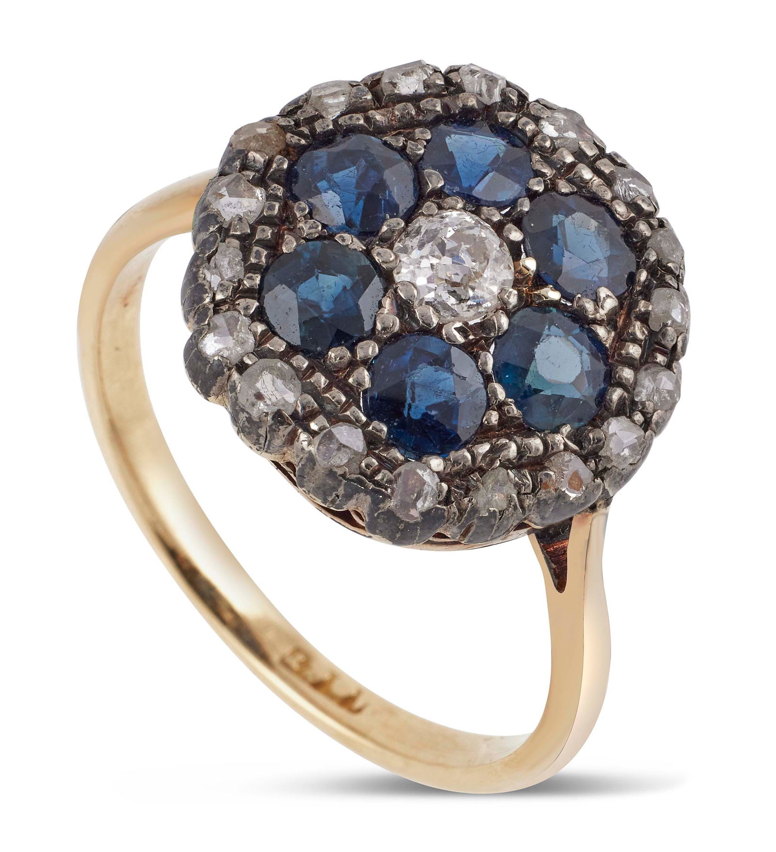 18KT GOLD, SAPPHIRE AND DIAMOND RING Approx. 2.18 total dwt. (1 of 1)