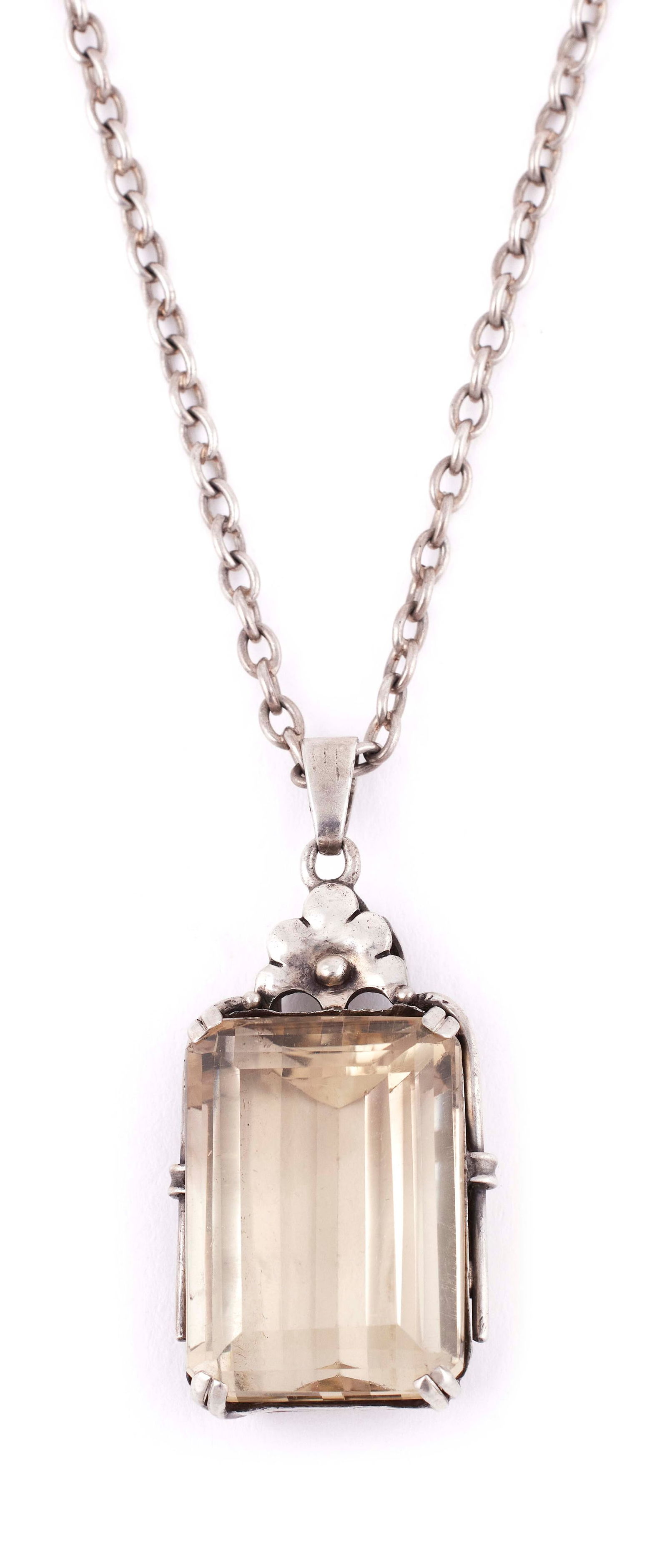 STERLING SILVER AND CITRINE PENDANT Approx. 15.11 total dwt. (1 of 1)