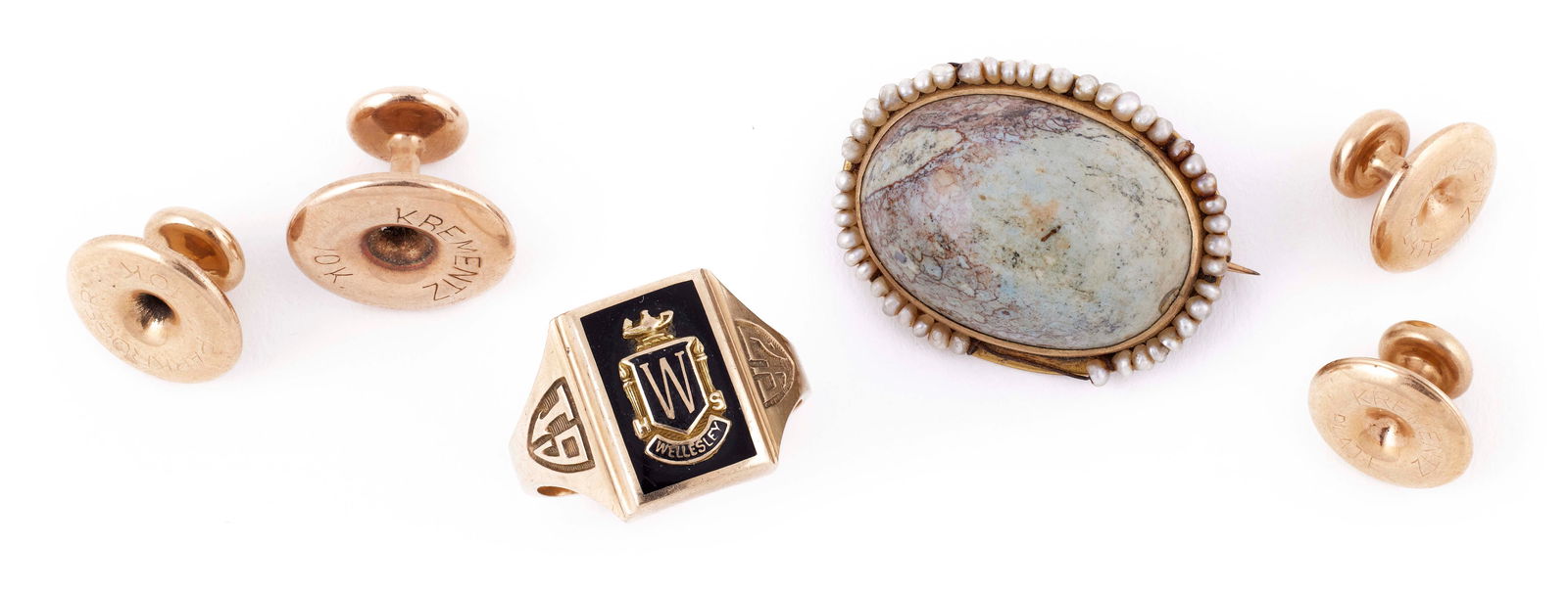 SIX PIECES OF ASSORTED 10KT YELLOW GOLD JEWELRY Approx. 8.80 total dwt. (1 of 1)