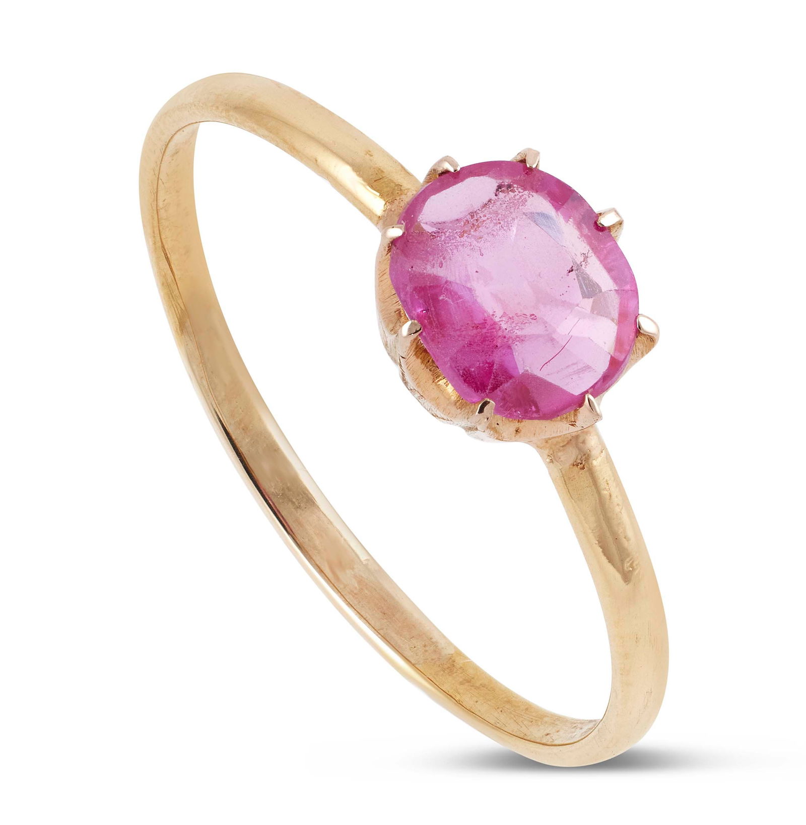 14KT YELLOW GOLD AND PINK SAPPHIRE RING Approx. 1.27 total dwt. (1 of 1)