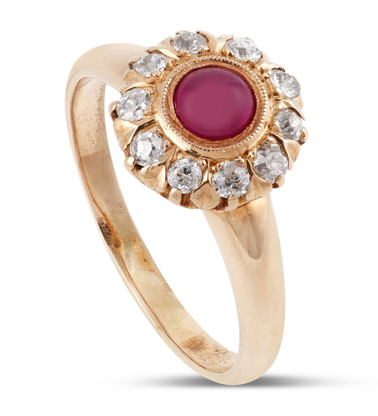 14KT YELLOW GOLD, RED SPINEL AND DIAMOND RING Approx. 2.69 total dwt. (1 of 1)