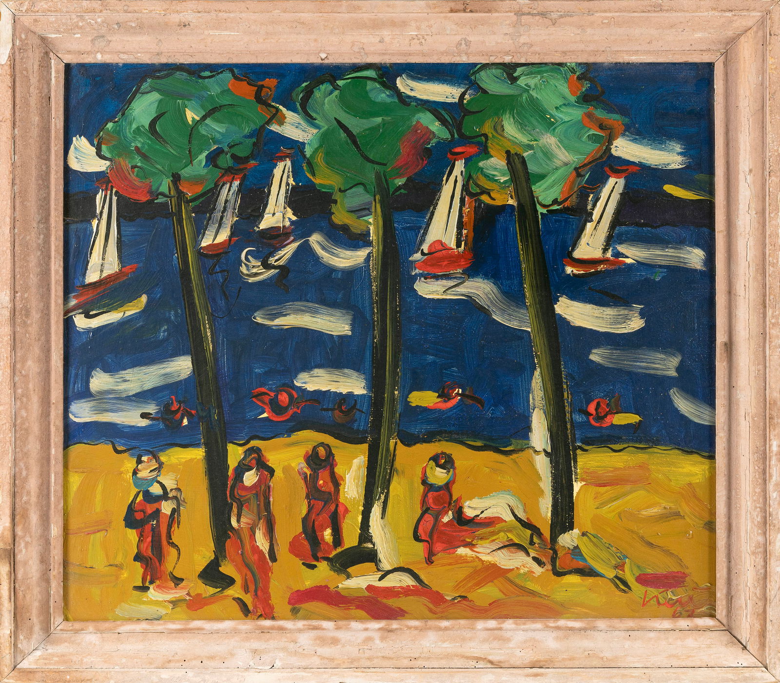 PETER ROBERT KEIL (America/Germany, 1942-), “On the Lake Sternberger Munich 1963”., Oil (1 of 2)