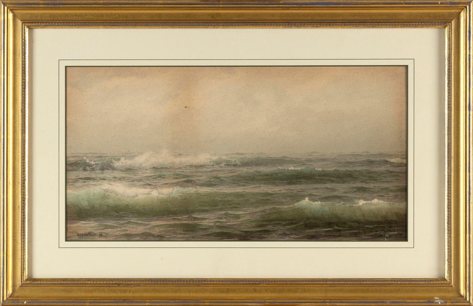 WILLIAM TROST RICHARDS (Pennsylvania/Rhode Island, 1833-1905), Wave study., Watercolor on paper, (1 of 2)