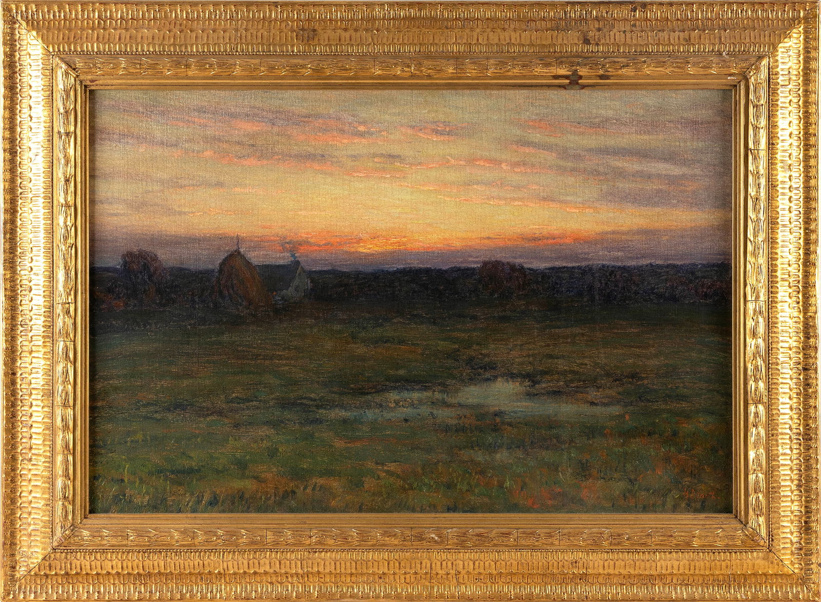 HENRY GOLDEN DEARTH (New York/Rhode Island/France, 1864-1918), Sunset over the marsh., Oil on (1 of 7)