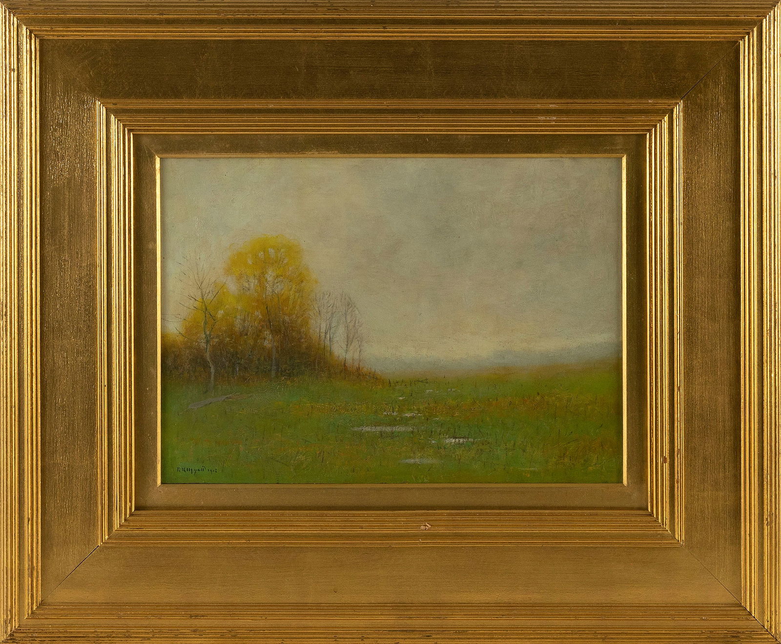 ROBERTSON KIRTLAND MYGATT (New York/Connecticut, 1862-1919), Tonalist landscape., Oil on board, 10" (1 of 2)