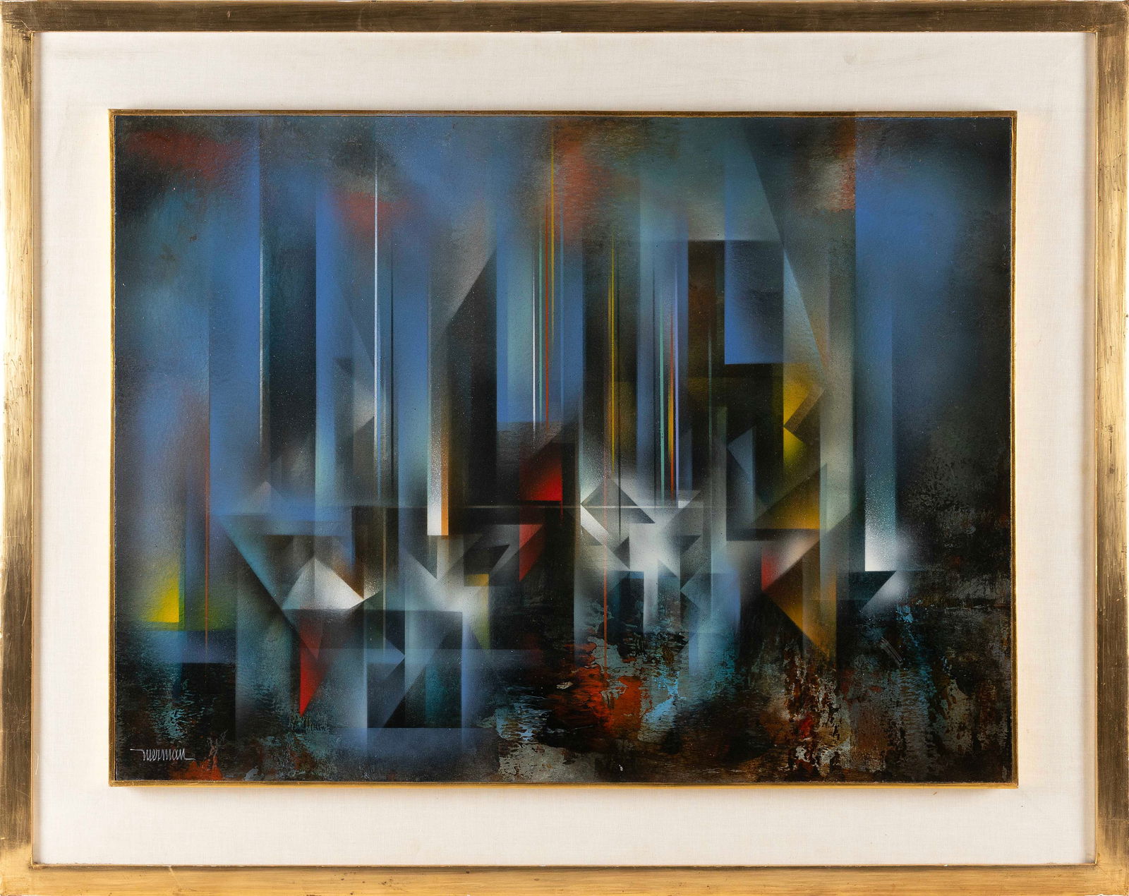 LEONARDO NIERMAN (New York/Mexico, 1932-1923), "Ciudad Prismatica"., Acrylic on masonite, 24" x 32".: LEONARDO NIERMANNew York/Mexico, 1932-1923"Ciudad Prismatica". Signed lower left "Nierman." Titled verso.Acrylic on masonite, 24" x 32". Framed 32" x 40". Notes