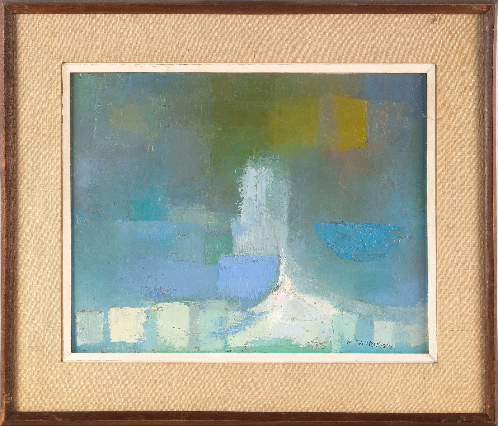 REMO MICHAEL FARRUGGIO (New York/Massachusetts/Italy, 1905-1981), "Wave #2 Monhegan"., Oil on board, (1 of 2)