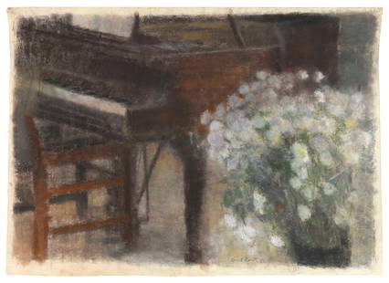 DAVID FERTIG (New Jersey/New York, 1946-), Floral still life and piano., Pastel on canvas, 25.25" x: DAVID FERTIGNew Jersey/New York, 1946-Floral still life and piano. Signed and dated lower right "David Fertig 82".Pastel on canvas, 25.25" x 35.25". Unframed and unstretched.