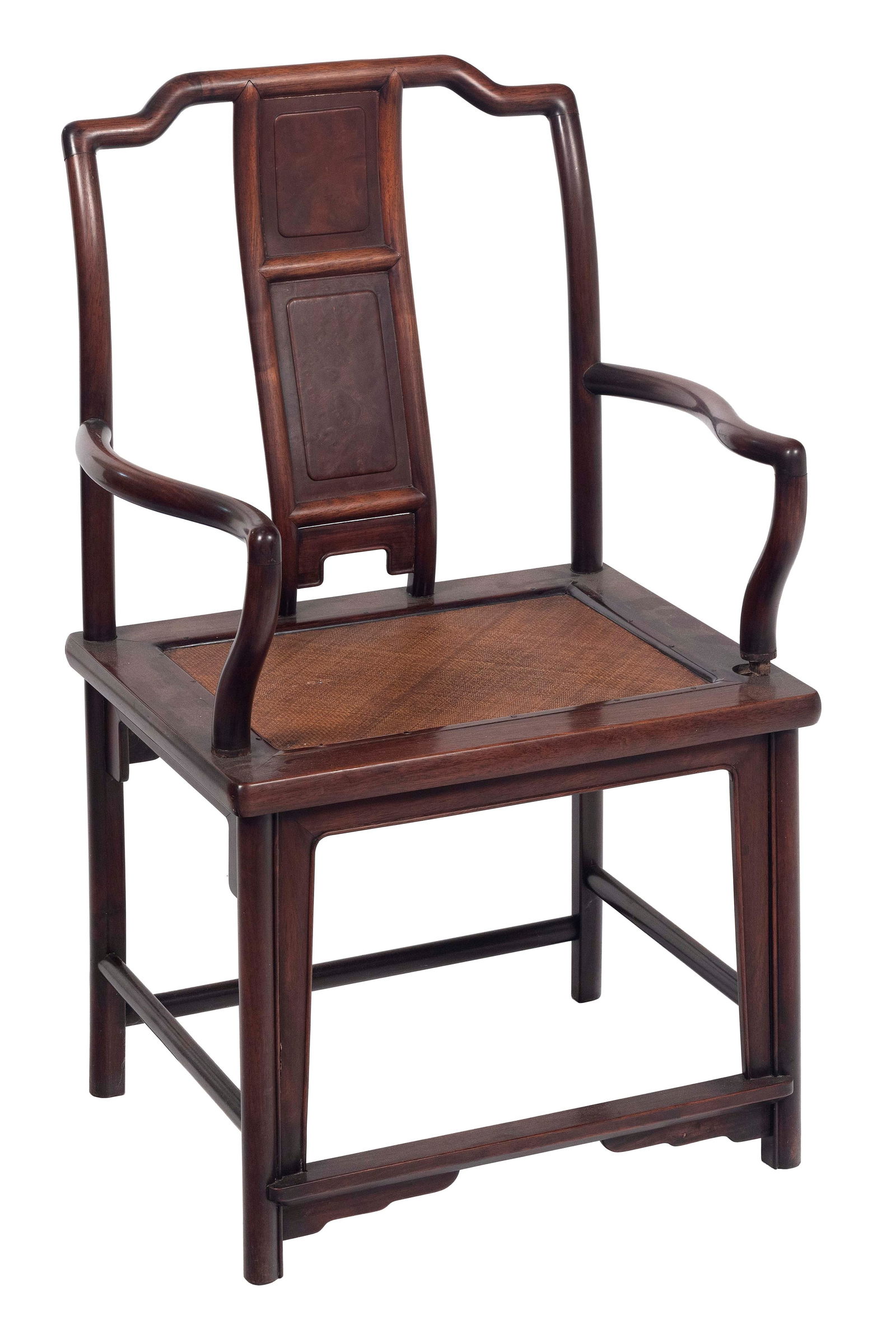 CHINESE HUANGHUALI OR ELMWOOD ARMCHAIR Late 18th/Early 19th Century Back height 38.25". Seat height (1 of 9)