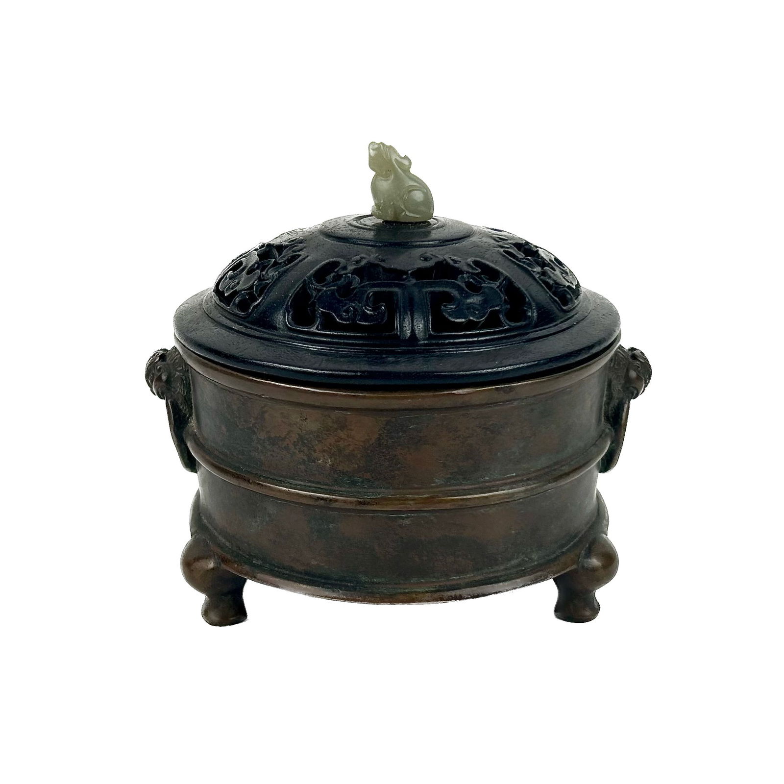 CHINESE BRONZE CENSER Late 19th Century Height 5". Diameter 5". (1 of 8)