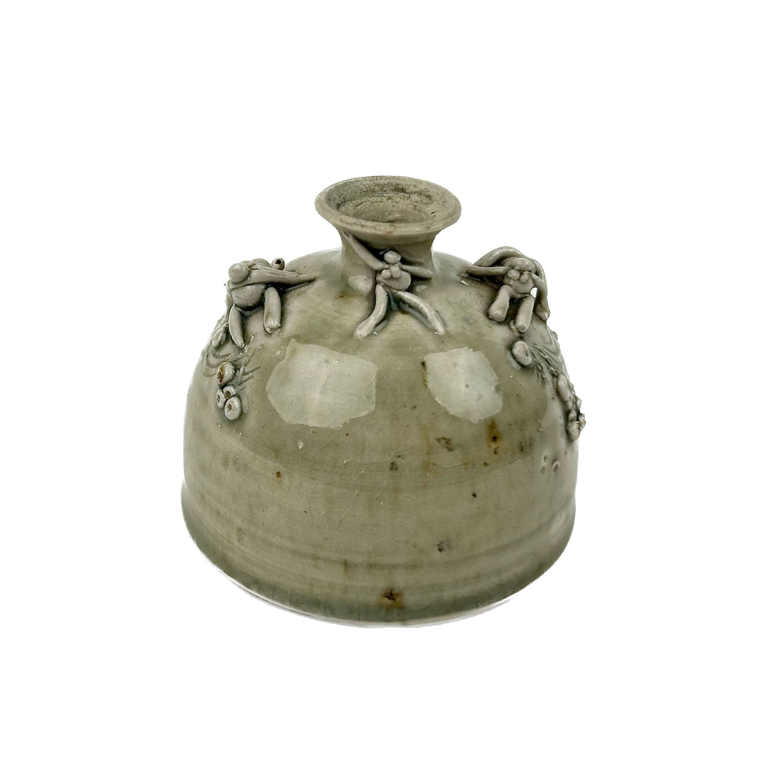KOREAN PORCELAIN WATER DROPPER 19th Century Height 3". Diameter at base 3". (1 of 9)