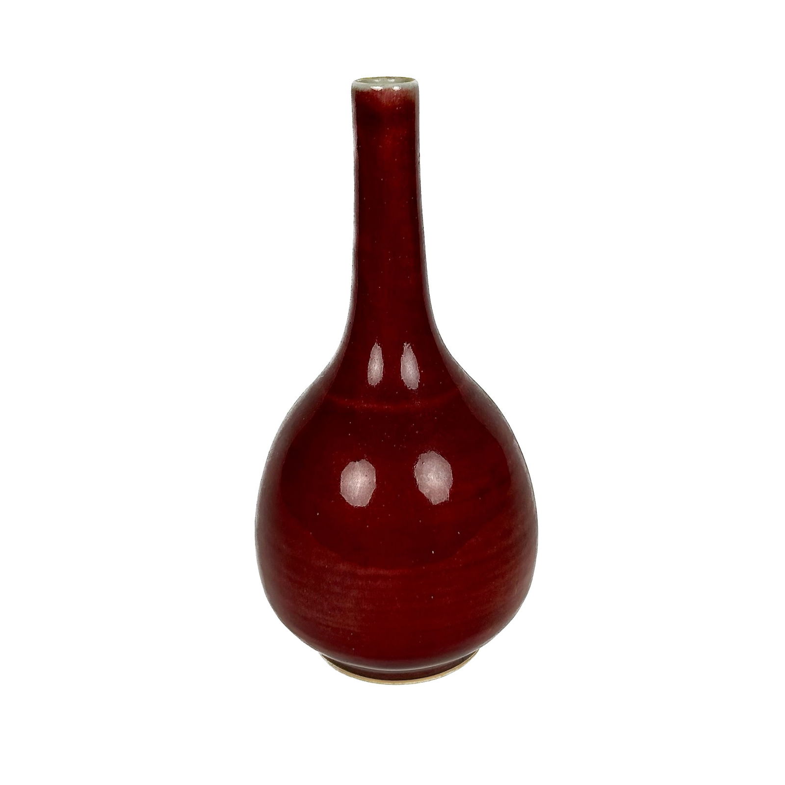 CHINESE SANG DE BOEUF PORCELAIN BOTTLE VASE Late 19th Century Height 9". (1 of 9)