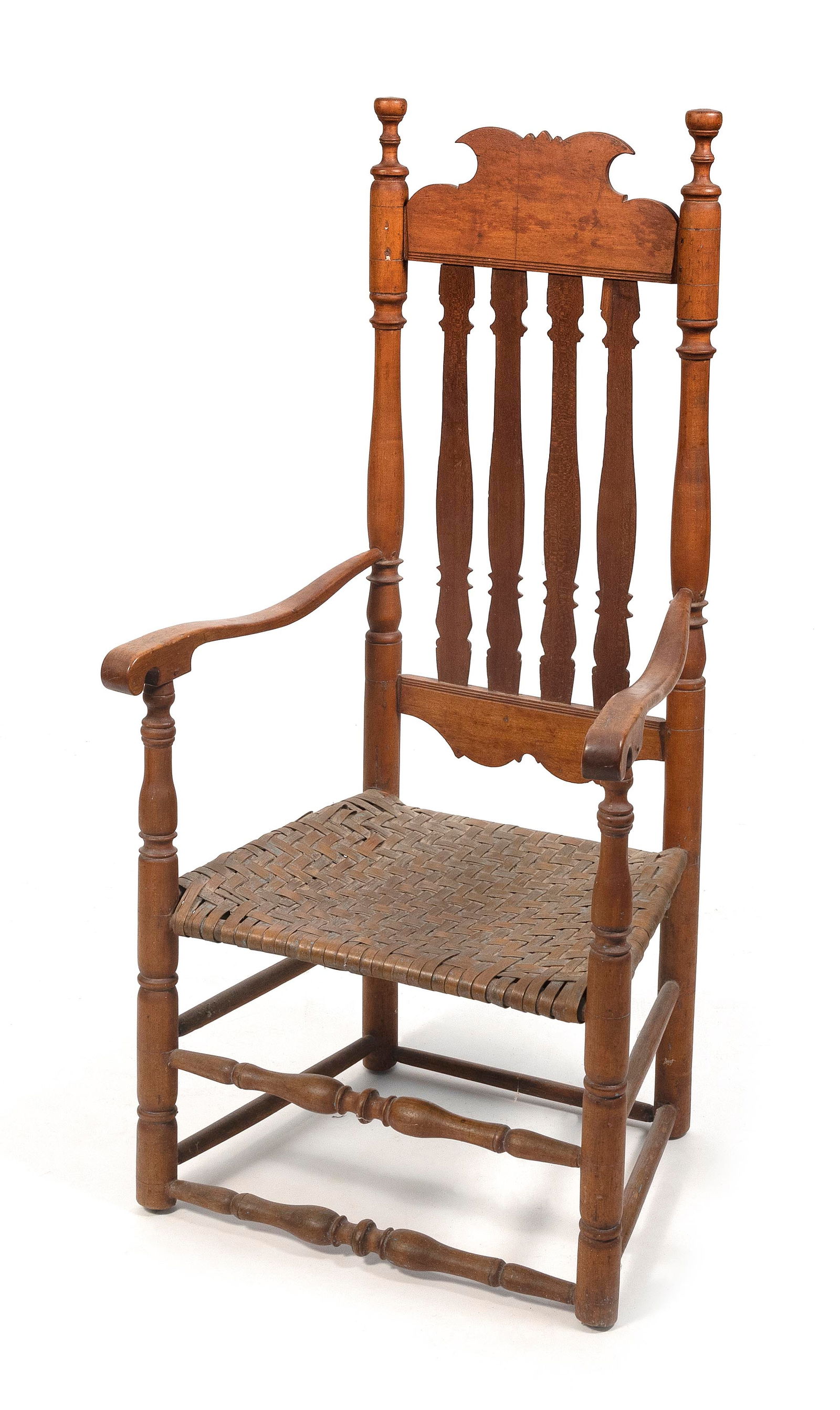 BANISTER-BACK ARMCHAIR Connecticut, 18th Century Back height 45.5". Seat height 15". Width 23". (1 of 1)