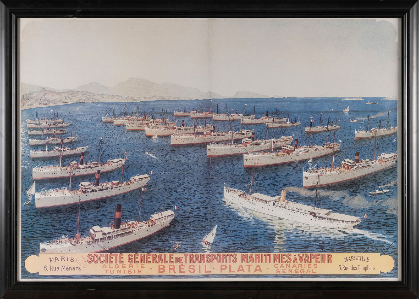 REPRODUCTION POSTER "SOCIÉTÉ GÉNÉRALE DES TRANSPORTS MARITIMES À VAPEUR" (1 of 2)