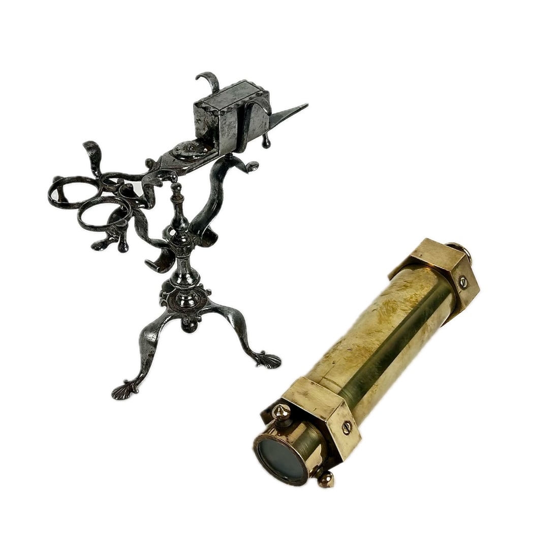 TWO METAL ITEMS, INCLUDING A KALEIDOSCOPE 19th/20th Century (1 of 6)