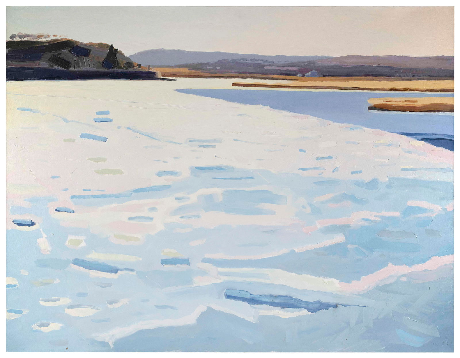 BEVIL CONWAY (Massachusetts/District of Columbia, 1974-), Winter seascape., Oil on canvas, 39" x (1 of 2)