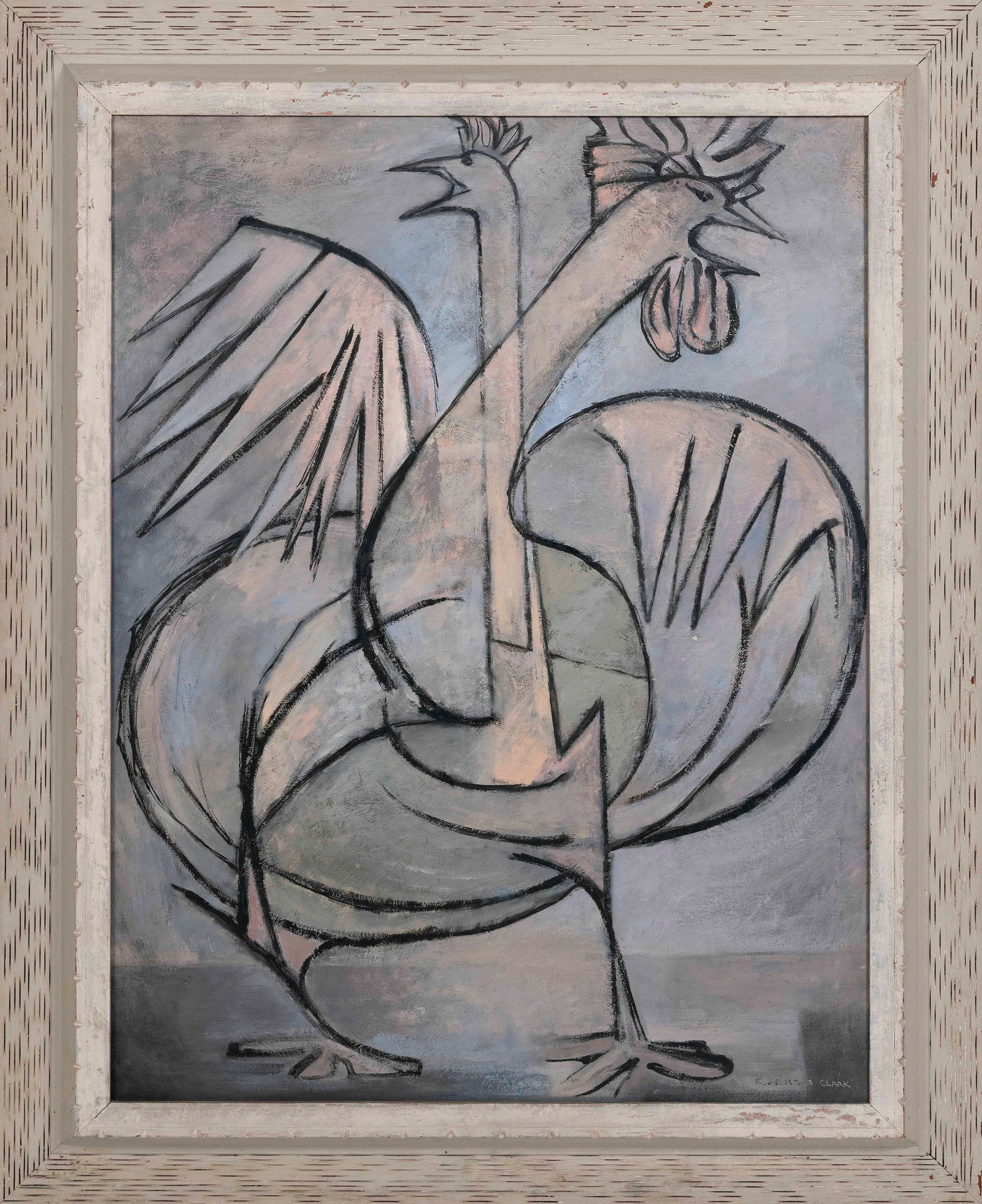 ELEANOR ARNOLD CLARK (New York, 1911-1982), Study of chickens., Oil on canvas, 40" x 30". Framed 49" (1 of 2)