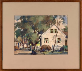 JOHN CUTHBERT HARE (Massachusetts/Florida, 1908-1978), "Provincetown Garden"., Watercolor on paper,