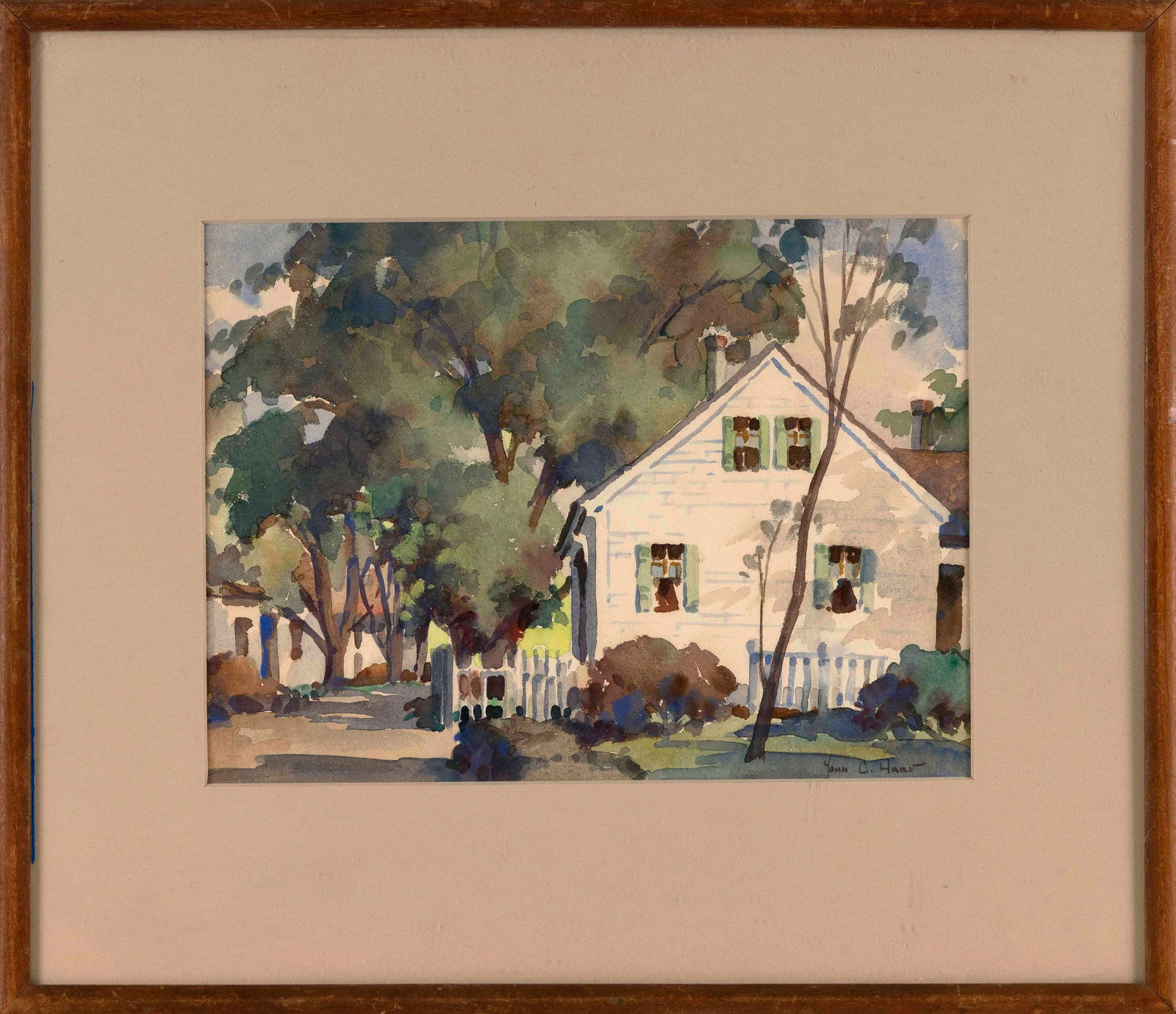 JOHN CUTHBERT HARE (Massachusetts/Florida, 1908-1978), "Provincetown Garden"., Watercolor on paper, (1 of 2)