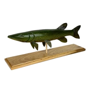 CARVED PIKE BY JOE WAISGERBER Massachusetts, d. 2022 Length 22".