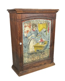 DIAMOND DYES CABINET Early 20th Century Height 30". Width 23". Depth 10.5".