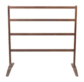 QUILT RACK 19th Century Height 51.5". Width 54.25". Depth at feet 18".