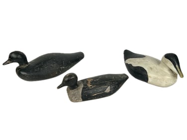THREE MAINE DECOYS Late 19th/Early 20th Century Lengths from 14" to 20".