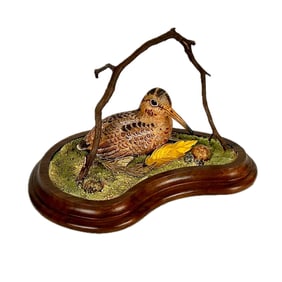 ROSCOE CONDON MINIATURE WOODCOCK CARVING Fitchburg, Massachusetts, Contemporary Length 9".