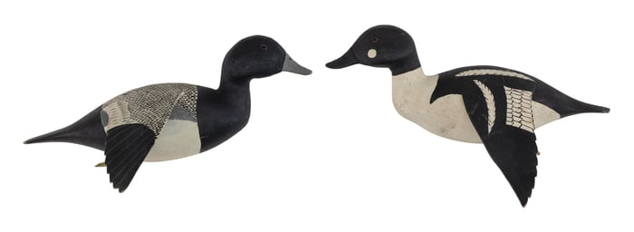 MINIATURE BLUEBILL AND GOLDENEYE PLAQUES Upstate New York, Mid-20th Century