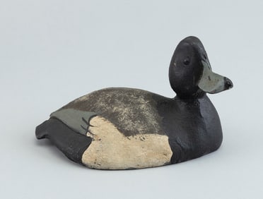 WARD BROTHERS-STYLE BLUEBILL DRAKE PAPERWEIGHT 20th Century Length 6.5".