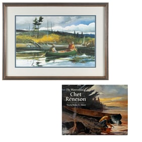 CHET RENESON (Connecticut, 1934-), Fishing print.