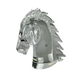 MURANO GLASS HORSE HEAD 20th Century Height 10.5".