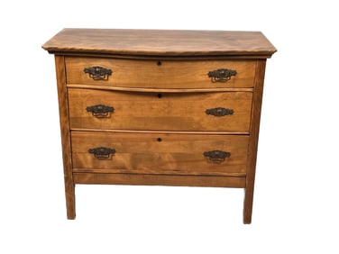 THREE-DRAWER BUREAU Height 34". Width 38". Depth 18.5".