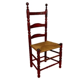 LADDER-BACK RUSH-SEAT SIDE CHAIR 19th Century Back height 42". Seat height 17.5".