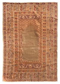 TURKISH PRAYER RUG: 4í2" X 6í0" Late 20th Century
