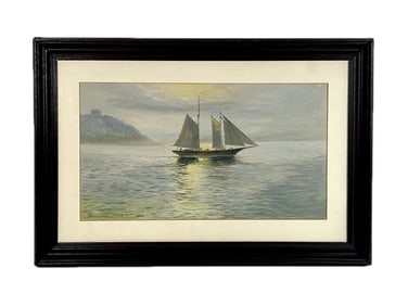 JOSEPH RANDOLPH BROWN (Massachusetts, 1861-1953), Small boat off the coast., Gouache and watercolor