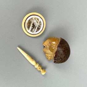 THREE CARVED MARITIME-RELATED ITEMS