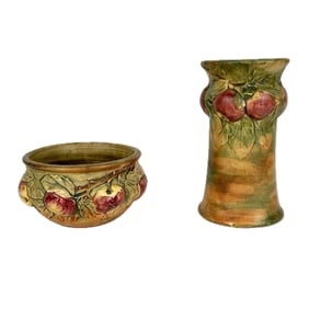 TWO WELLER POTTERY VASES First Half of the 20th Century Heights 4.5" and 9.5".