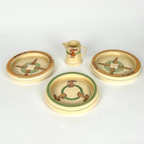 FOUR ROSEVILLE POTTERY CHILDREN'S ITEMS Early 20th Century