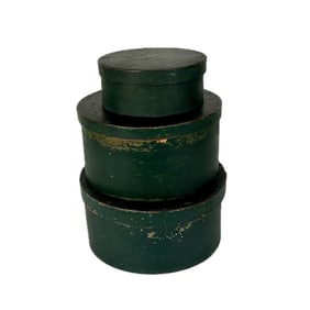 THREE PANTRY BOXES 19th Century Diameters from 7" to 10.5".