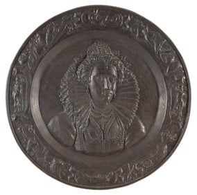 FRENCH COPPER MEDALLION PORTRAIT PLAQUE Late 19th Century Diameter 22".