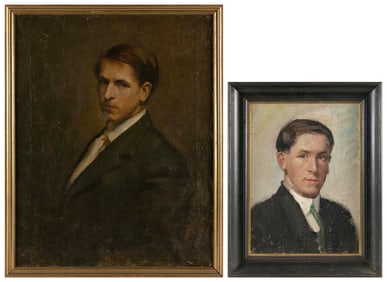 ATTRIBUTED TO PAUL ALFRED DOUGLAS (Connecticut, 1888-1912), Two bust portraits of young men wearing